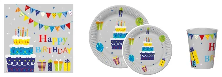 Conjunto B’day Cake with Gifts and Garlands