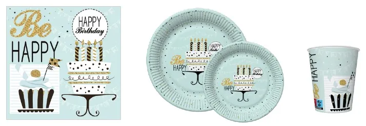 Conjunto Mint and Happy B-day