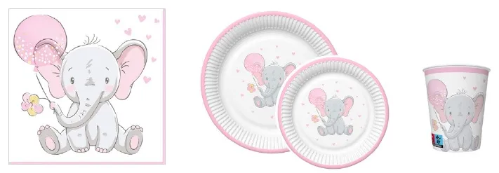Conjunto Baby Elephant with Pink Balloon