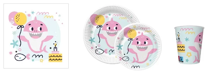 Conjunto Pink Birthday Shark