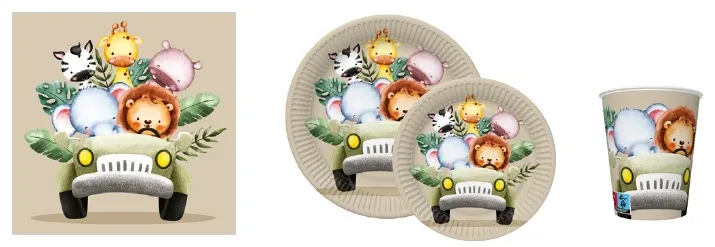 Conjunto Safari Animals in the Jeep