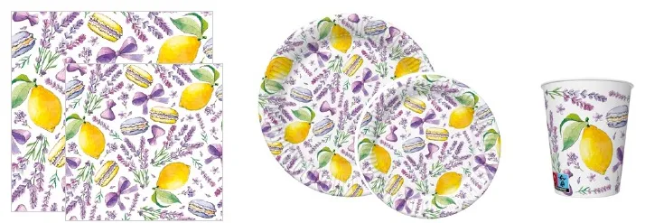 Conjunto Limes, Lavender and Macaroons