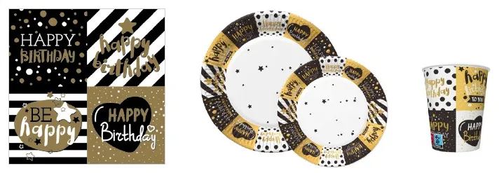Conjunto Golden Happy Birthday