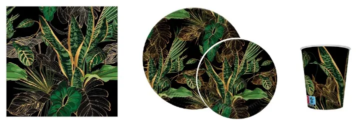 Conjunto Exotic Leaves on Dark Wallpaper