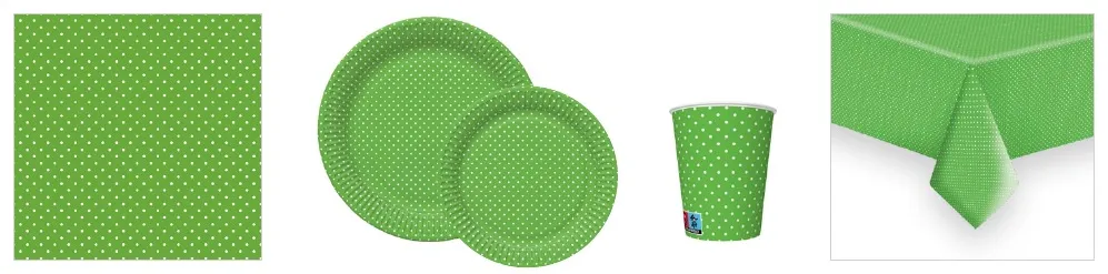 Conjunto White Dots on Green