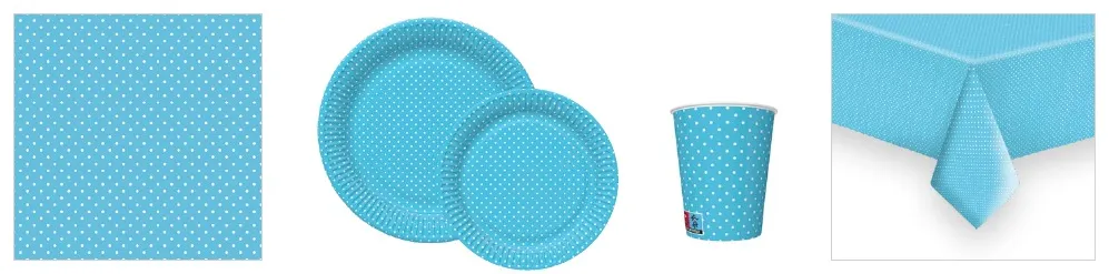 Conjunto White Dots on Blue