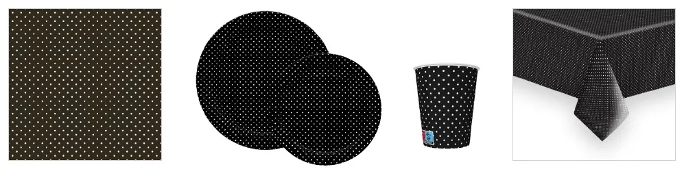 Conjunto White Dots on Black