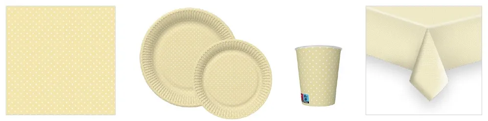 Conjunto White Dots on Ecru