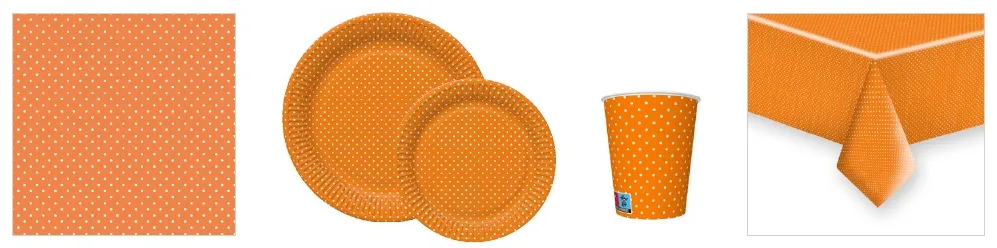 Conjunto White Dots on Orange