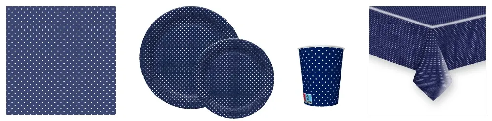 Conjunto White Dots on Dark Blue