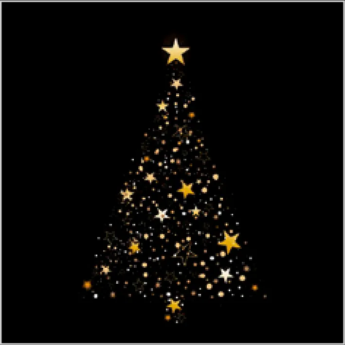 Árbol de Navidad Brillante sobre Negro · CD_GW_022801