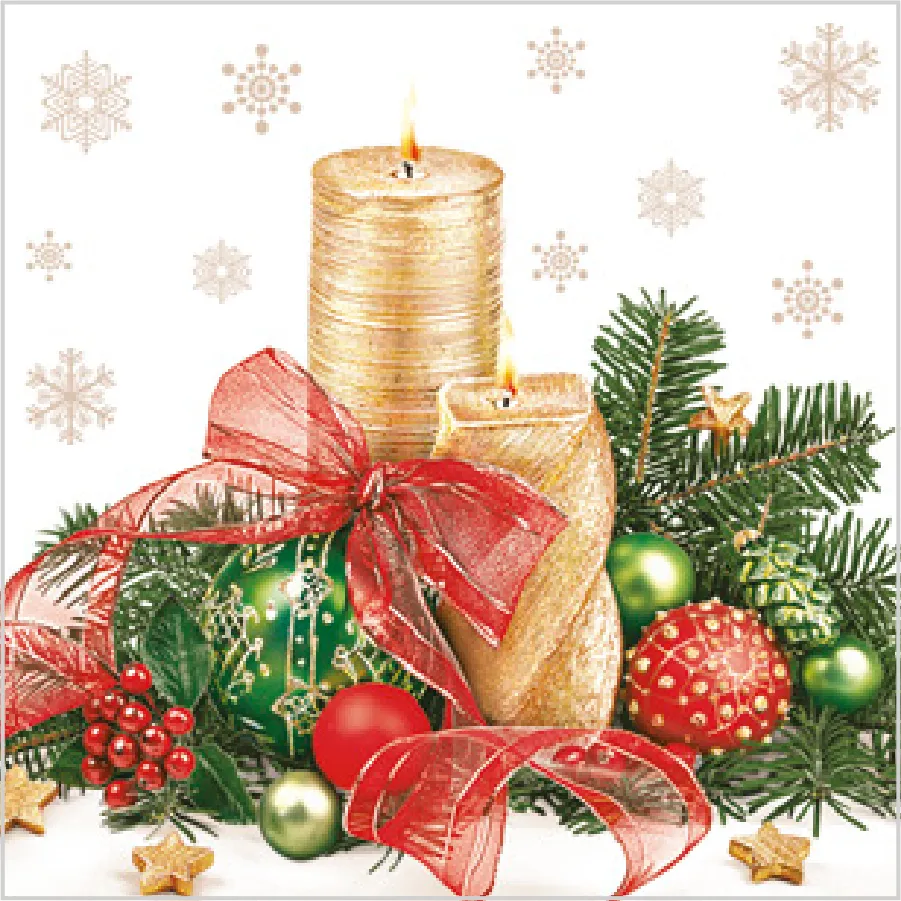 Centro de Mesa Navideño con Velas Doradas · SD_GW_010701