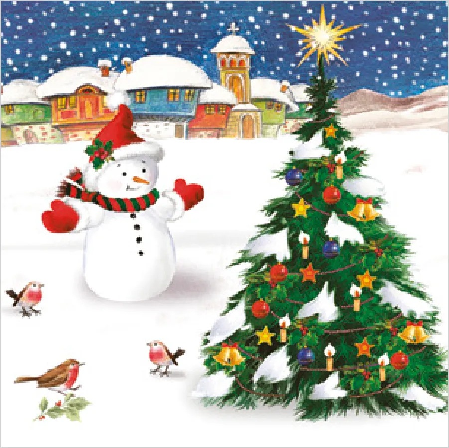 Muñeco de Nieve con Árbol de Navidad · SD_GW_013901