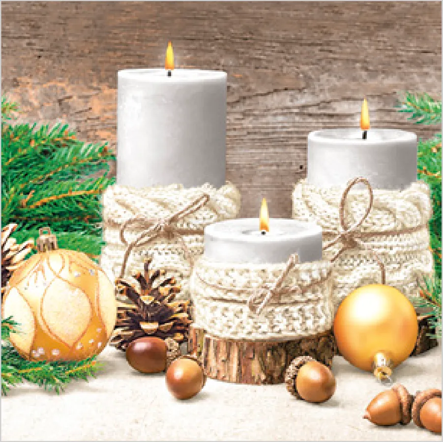 Velas Navideñas con Fundas de Punto · SD_GW_015501