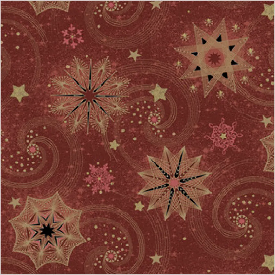 Estrellas y Espirales Doradas y Rojas sobre Granate · SD_GW_019703
