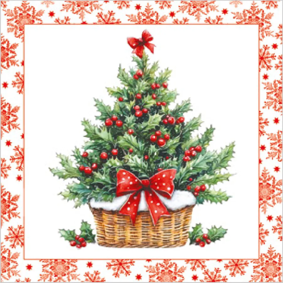 Árbol de Bayas de Acebo con Lazo Rojo · SD_GW_025801