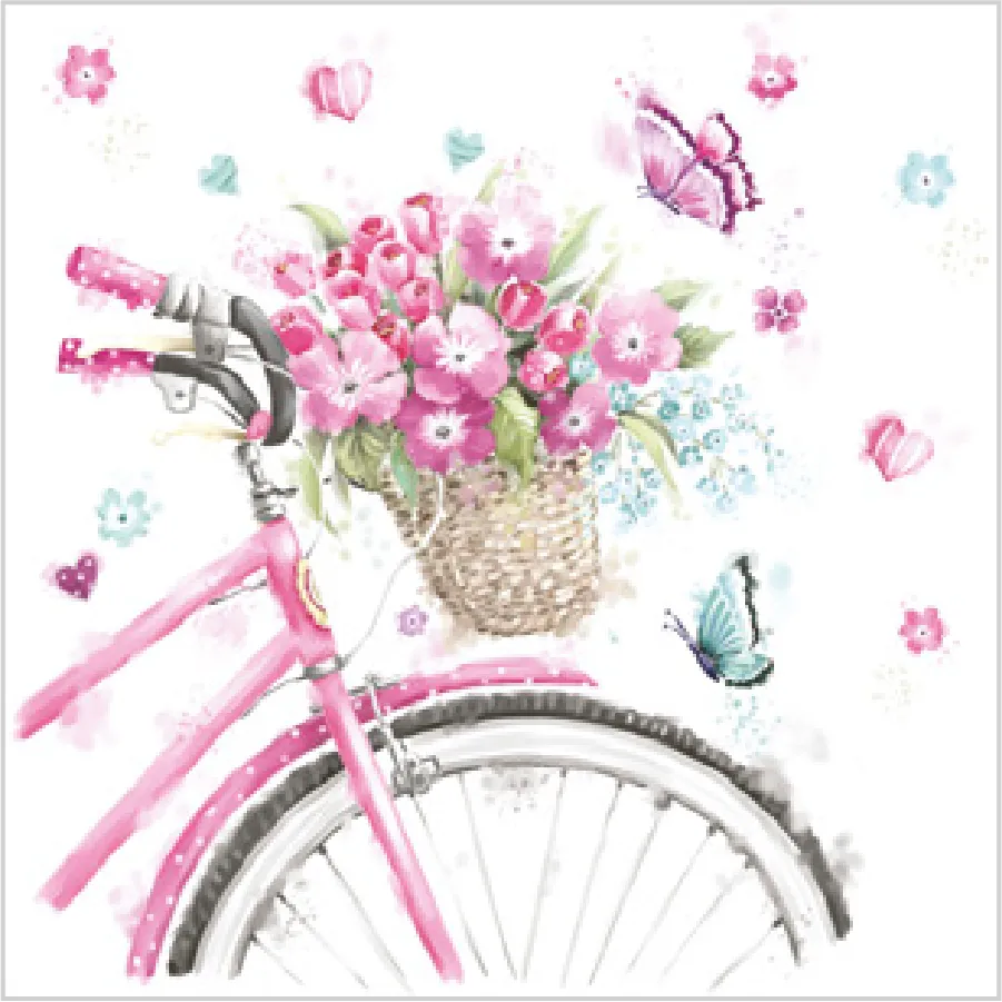 Bicicleta Rosa con Cesta · SD_OG_023301