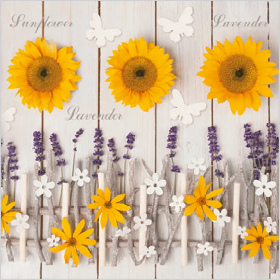Composición de Lavanda y Girasoles con Palitos de Madera · SD_OG_026001