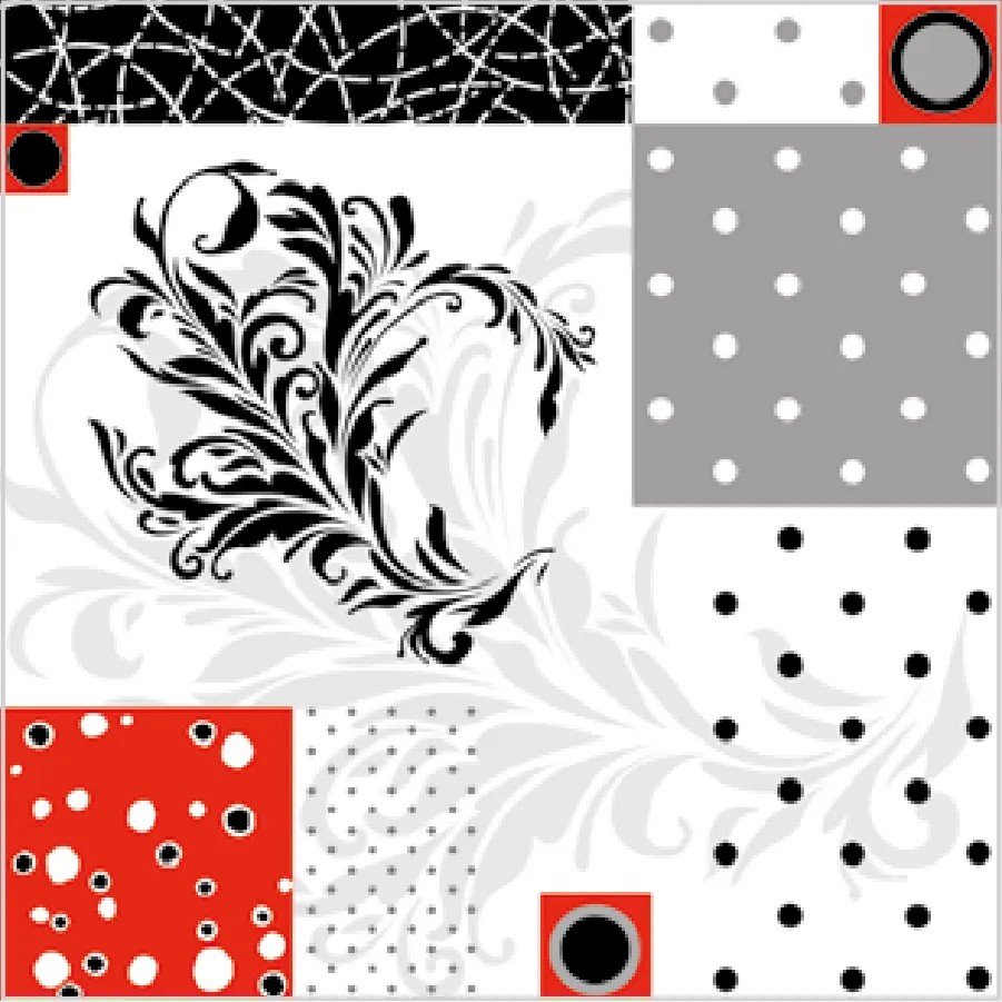 Papel Pintado Art Déco Negro y Rojo · SD_OG_038701