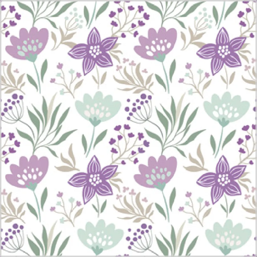 Estampado Floral en Violeta y Menta · SD_OG_040301