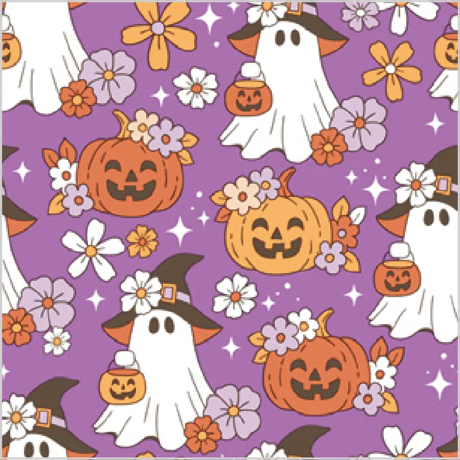 Feliz Halloween con Estampado de Fantasmas · SD_OG_042501