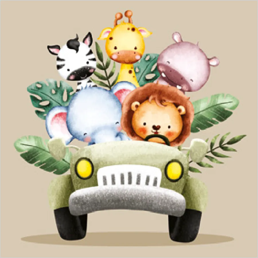 Animales de Safari en un Todoterreno · SD_OG_045101