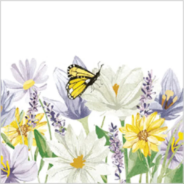 Flores de Jardín Pastel con Mariposas · CD_WI_008301