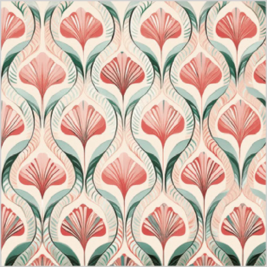 Estampado Botánico de Hojas Coral · SD_OG_041501