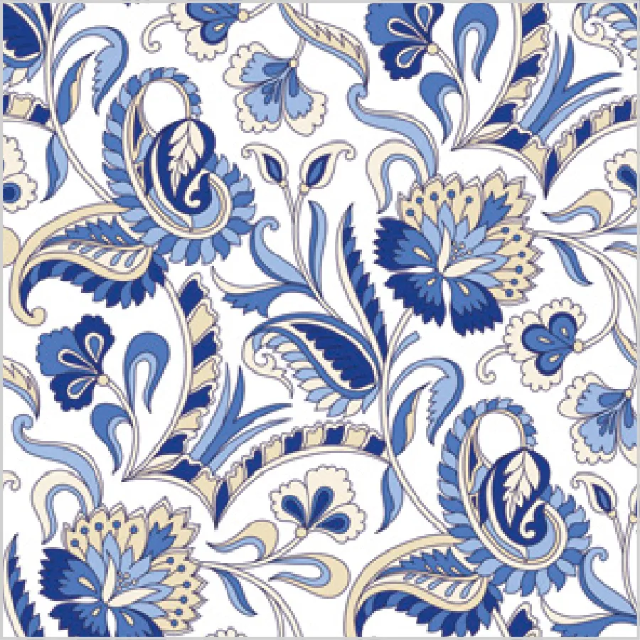 Estampado Azul de Cachemiras Tradicionales · SD_OG_043301