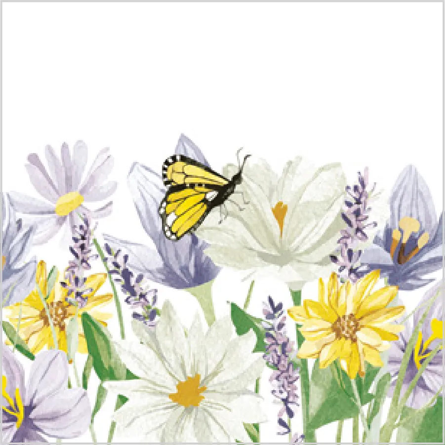 Flores de Jardín Pastel con Mariposas · SD_WI_008301