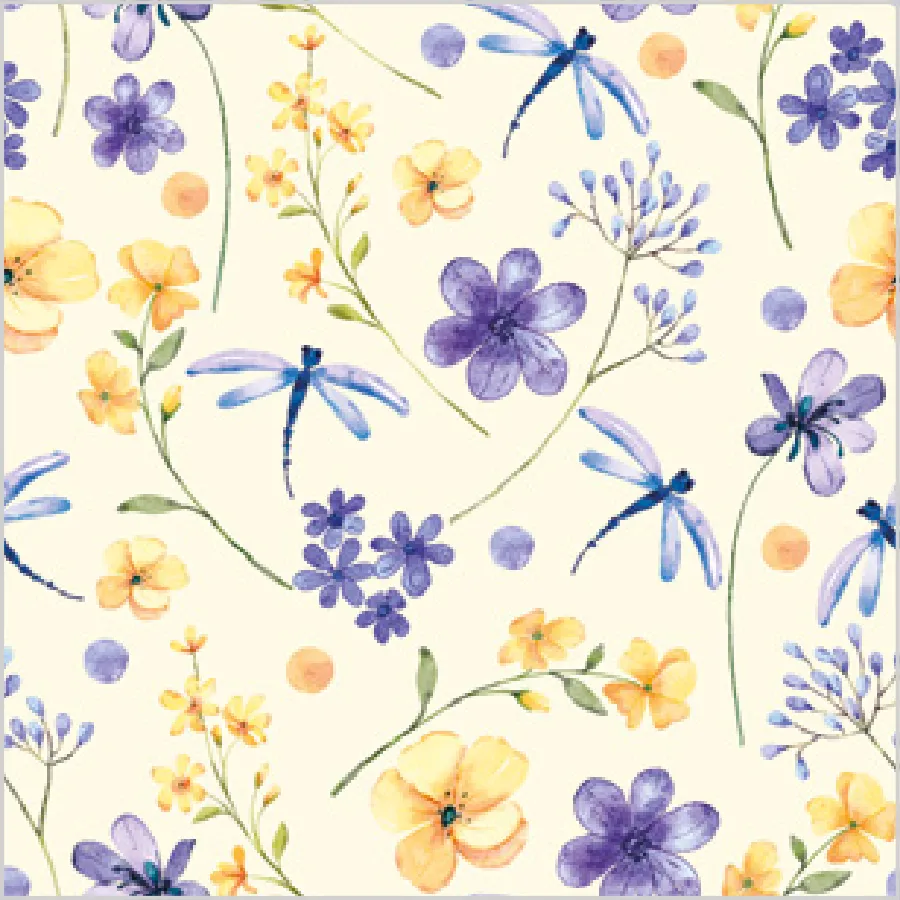 Fondo Floral con Libélulas · SD_WI_009001