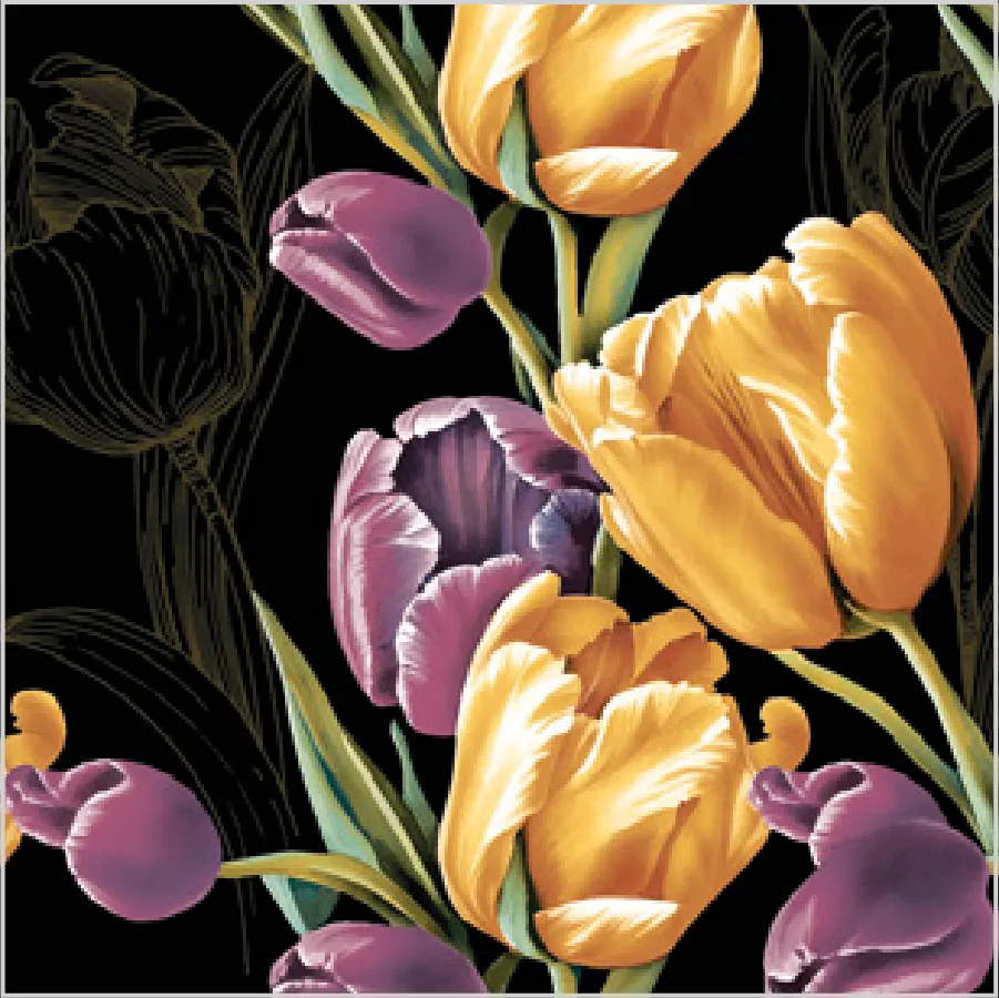 Tulipanes Majestuosos sobre Negro · SD_WI_009502