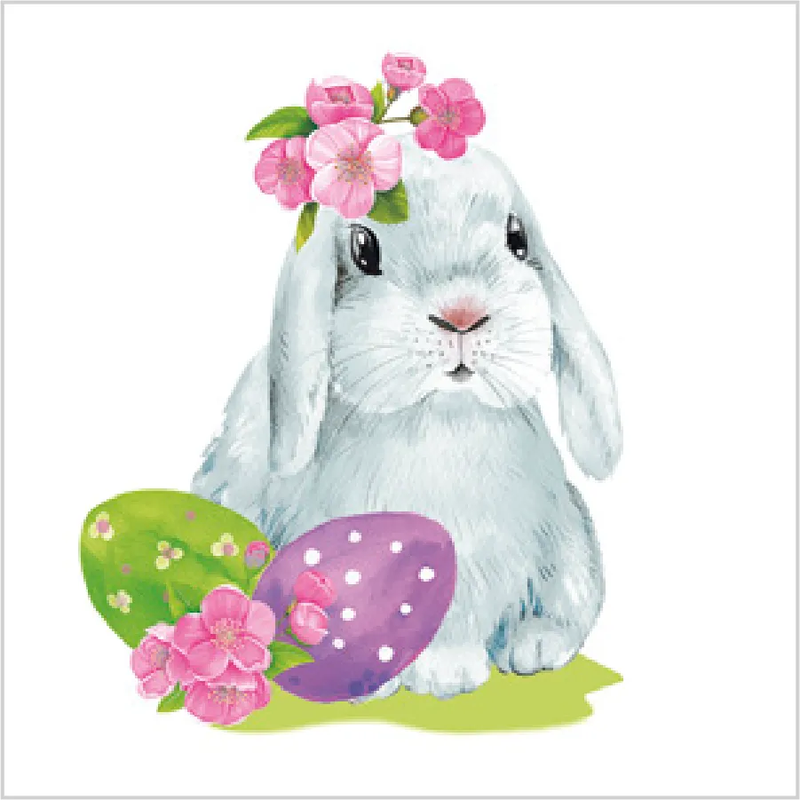 Conejito de Pascua con Huevos en Acuarela · SD_WL_011601