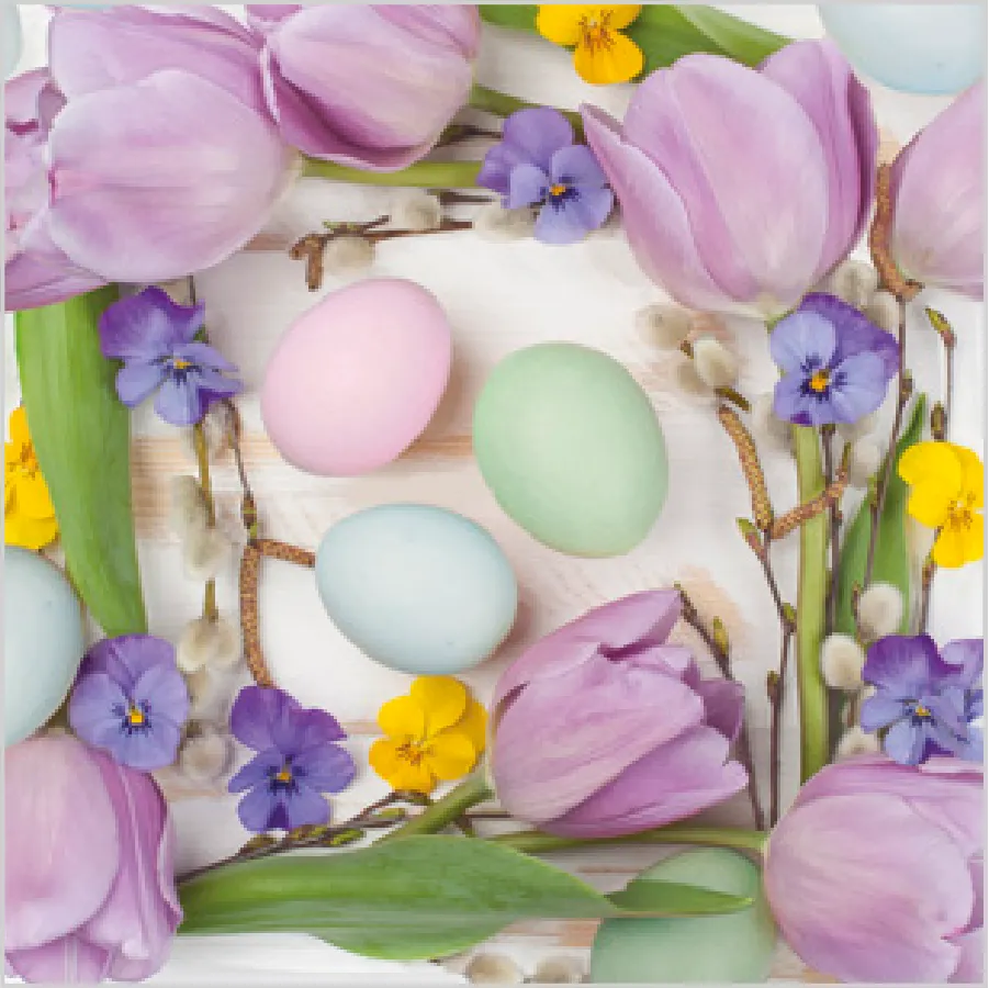 Marco Floral con Huevos Pastel · SD_WL_013501