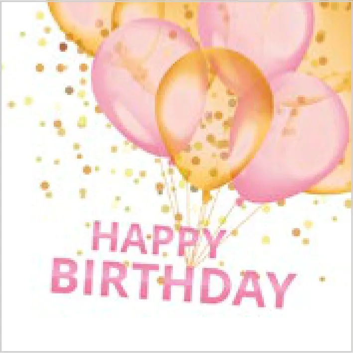 Feliz Cumpleaños con Globos Dorados y Rosas · CL_OG_055403