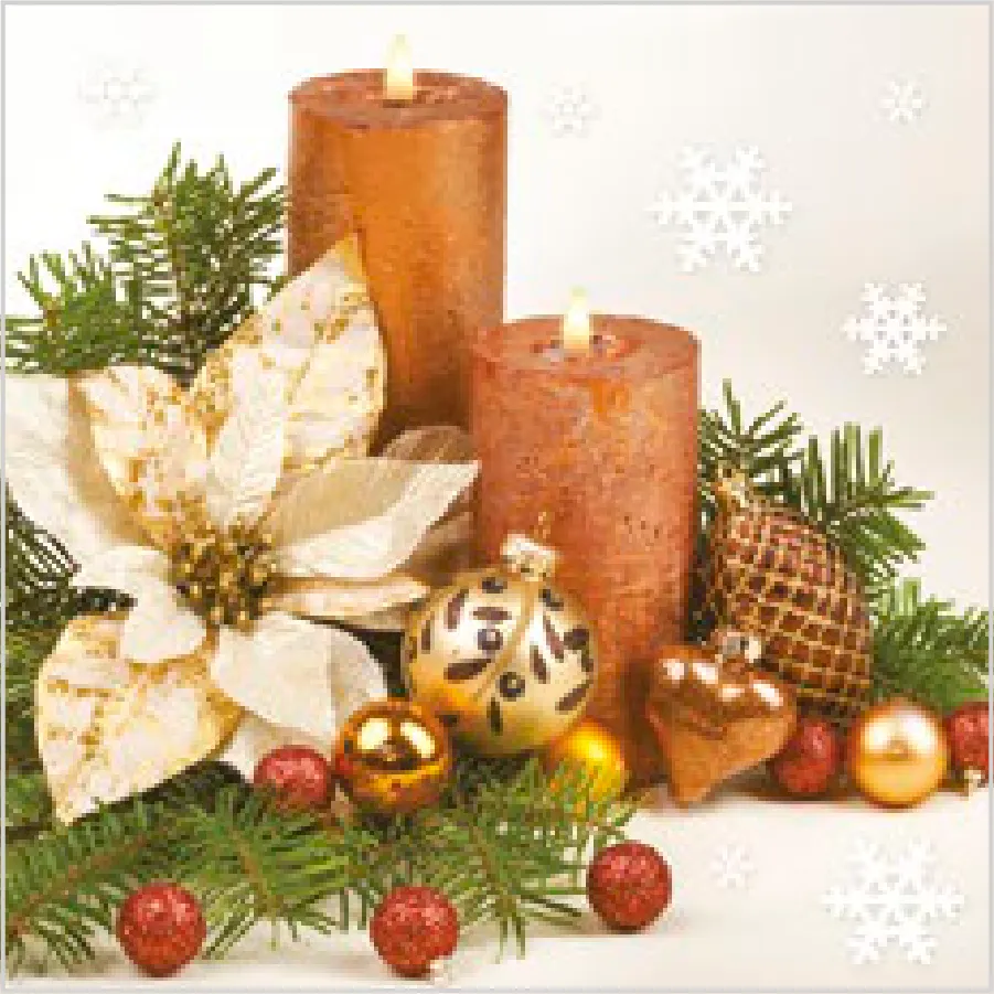 Flor de Pascua Dorada y Dos Velas · SL_GW_015401