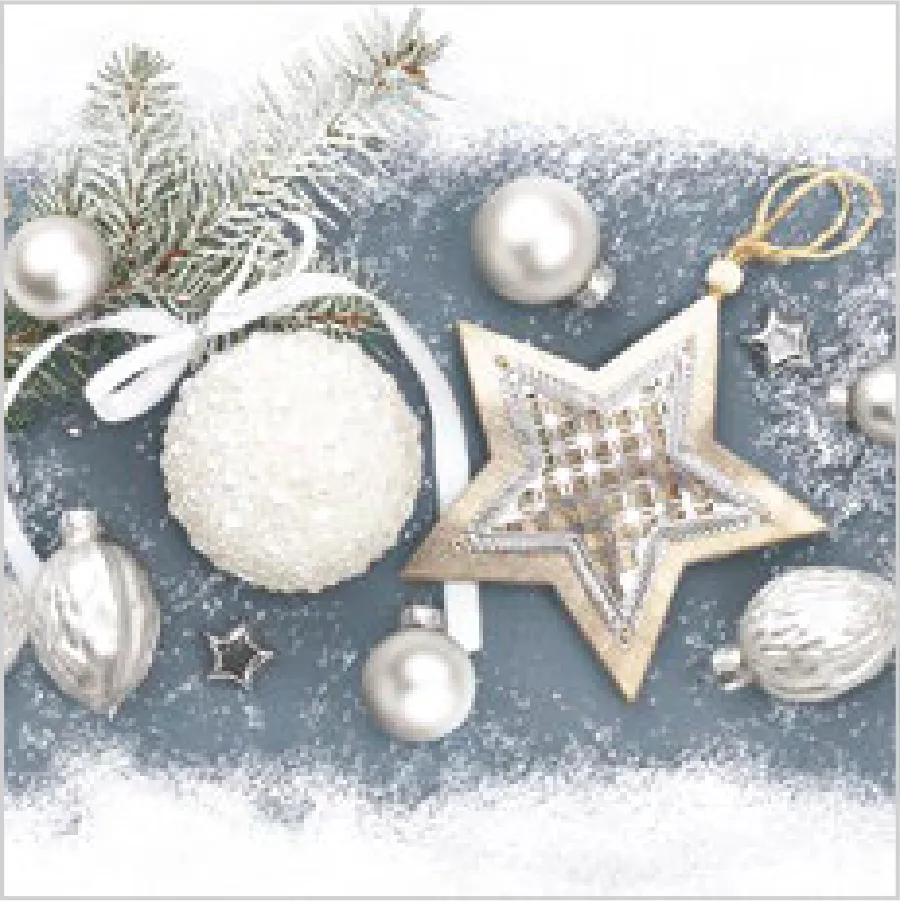 Bolas de Navidad Plateadas Elegantes · SL_GW_018401
