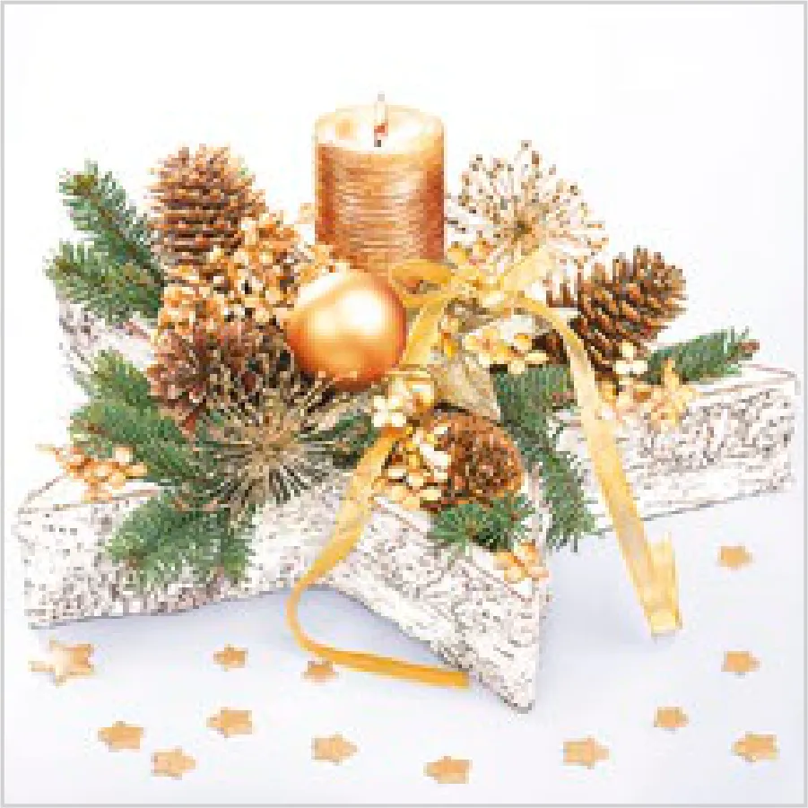 Decoración Dorada en Estrella de Madera · SL_GW_018501