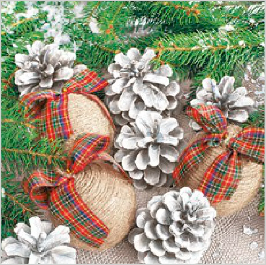 Bolas Navideñas de Cordel con Piñas · SL_GW_022401