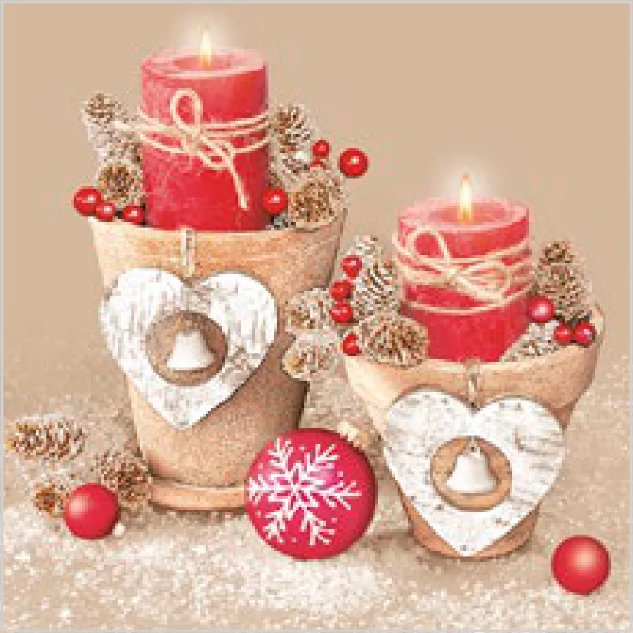 Macetas Navideñas sobre Beige · SL_GW_025201
