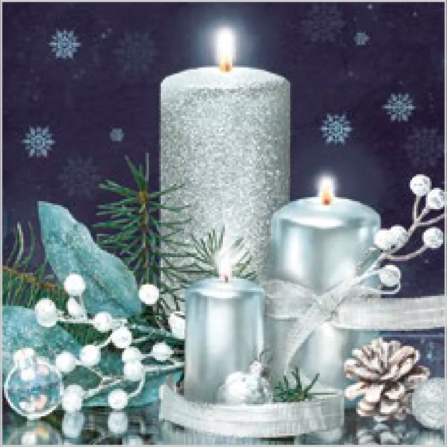 Decoración Luminosa con Velas Plateadas · SL_GW_025601