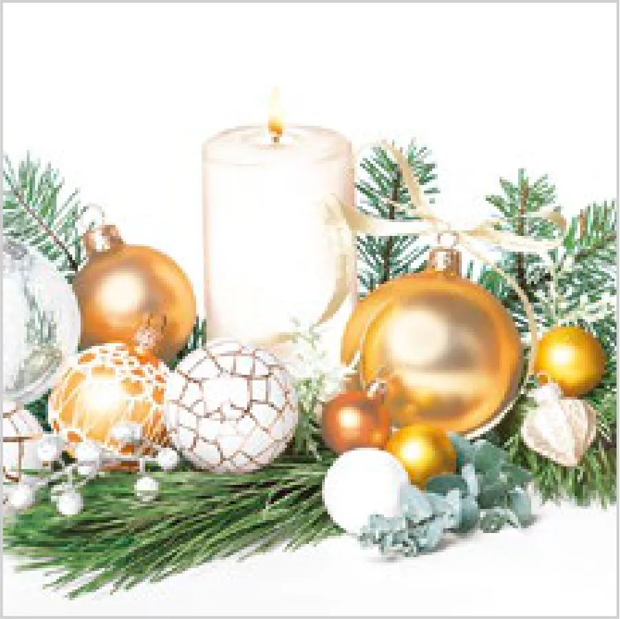 Composición Elegante de Bolas de Navidad Doradas · SL_GW_025701