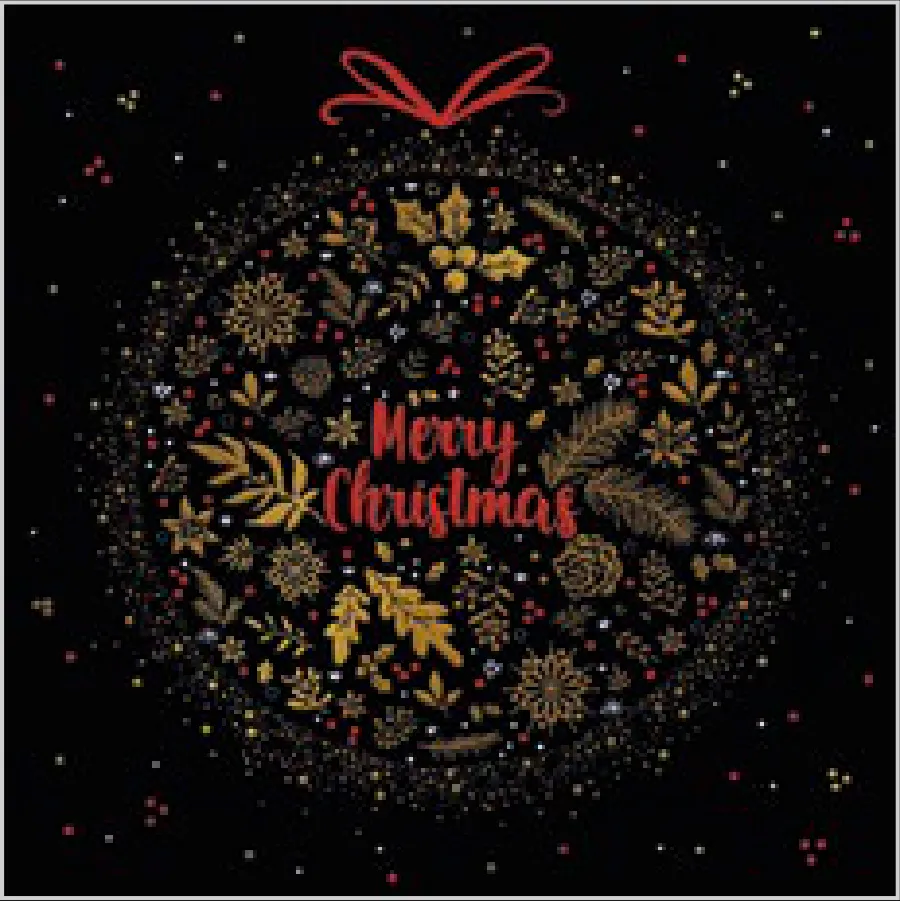 Bola de Feliz Navidad sobre Negro · SL_GW_026101