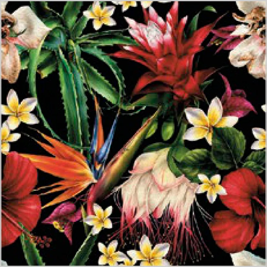 Flores del Paraíso sobre Negro · SL_OG_052401