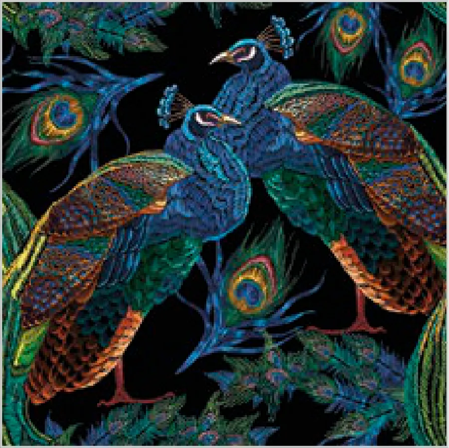 Pavos Reales Bordados con Plumas · SL_OG_052601