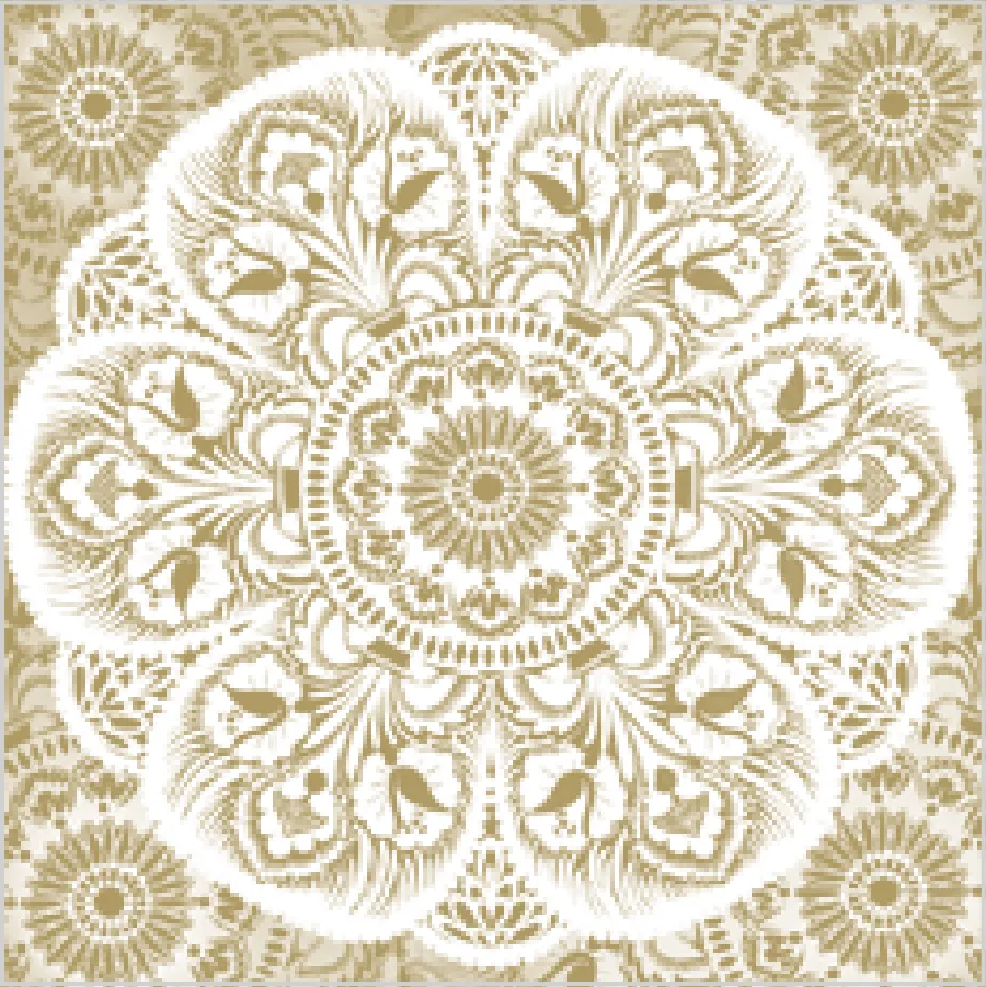 Recorte Tradicional Blanco sobre Dorado · SL_OG_058501