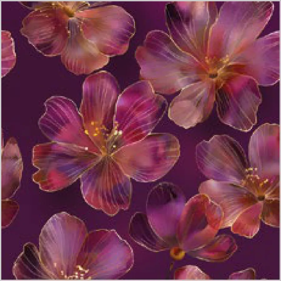Flores Moradas en Flor sobre Fondo Oscuro · SL_OG_062301