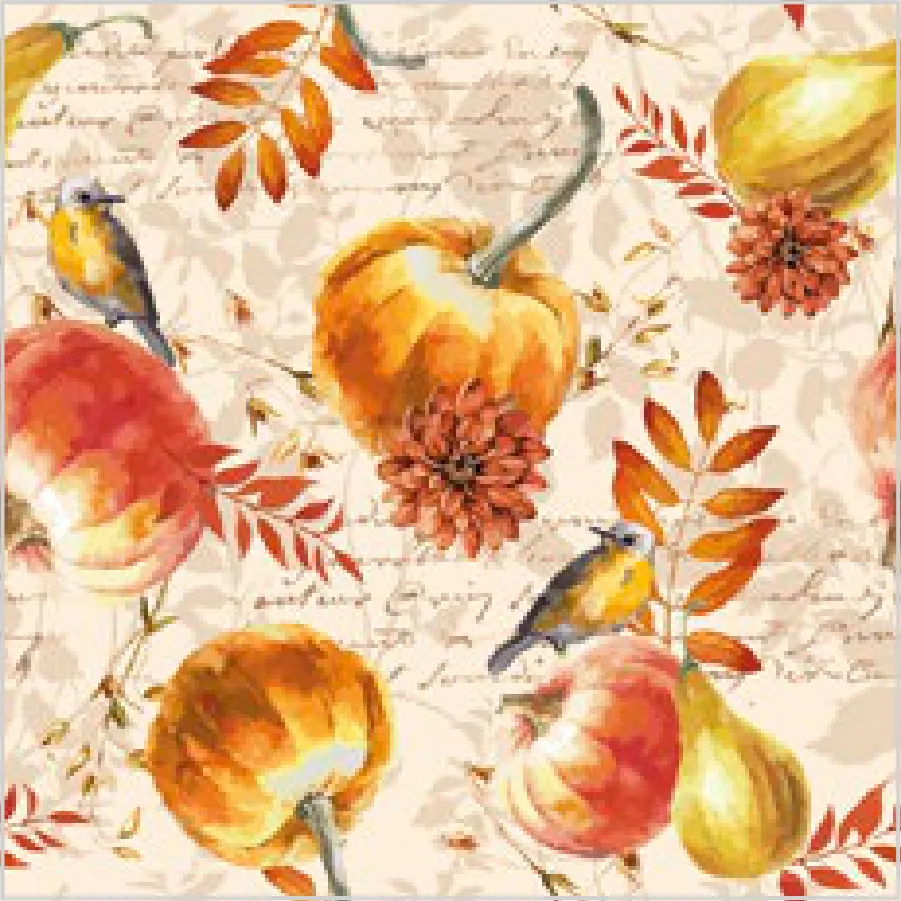 Estampado Otoñal con Calabaza y Pájaros · SL_OG_062801