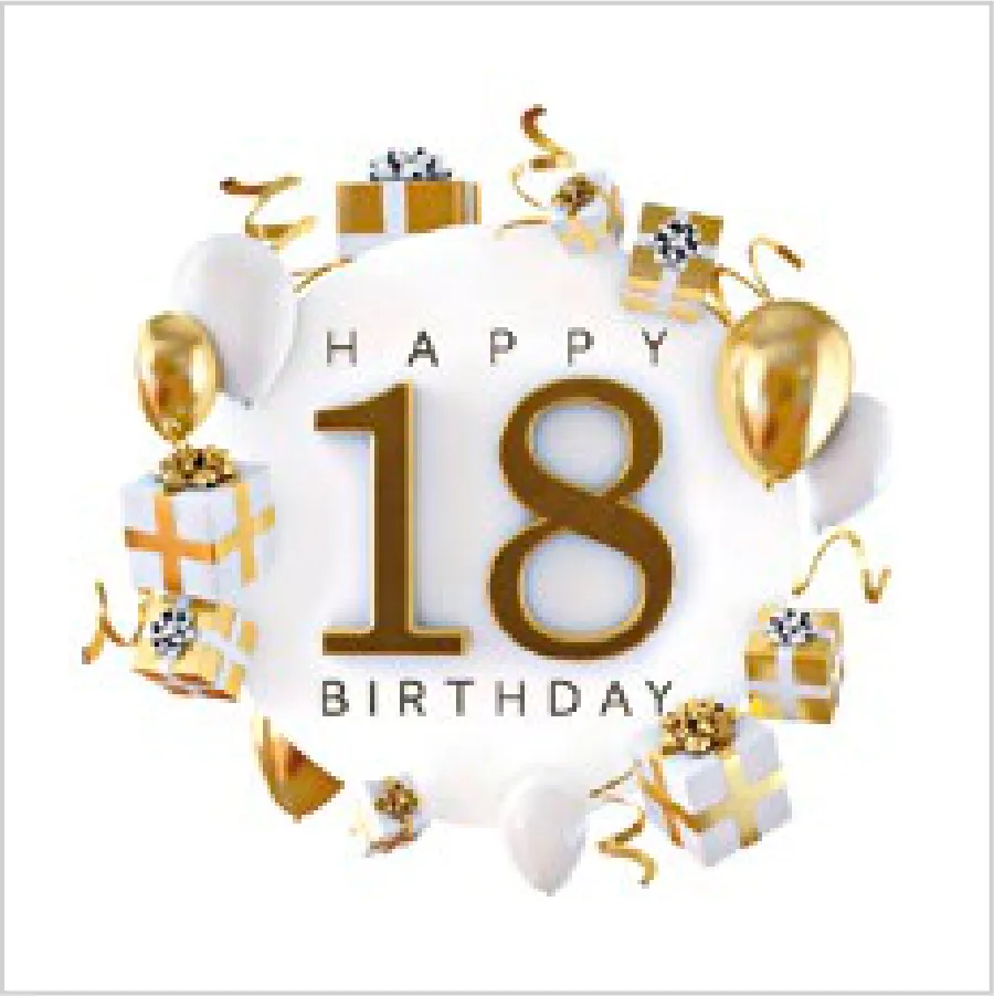18.º Cumpleaños con Motivos Blancos y Dorados · SL_OG_063401