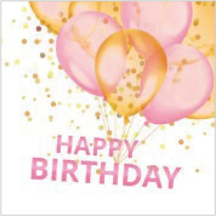 Feliz Cumpleaños con Globos Dorados y Rosas · CL_OG_055403